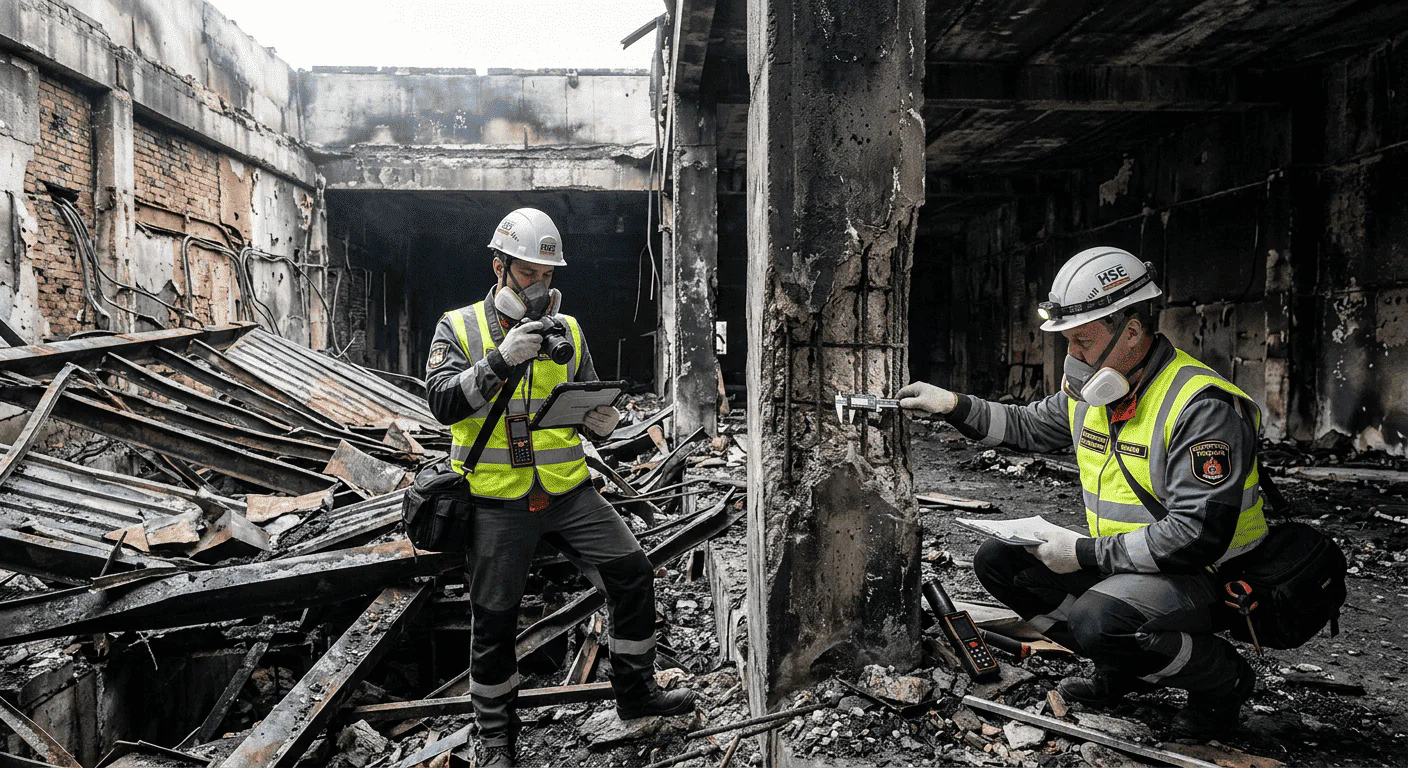 Обследование зданий после пожара: когда обязательно и что включает?
